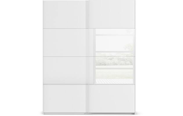 Goossens kledingkast finca combi glans mat glas wit hoogwaardig meubelplaat - 8244410-{merk}-finca-combi-sts-wit-schuifdeuren-01